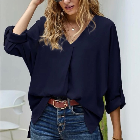 SHEIN Tops - Brand new L navy blouse